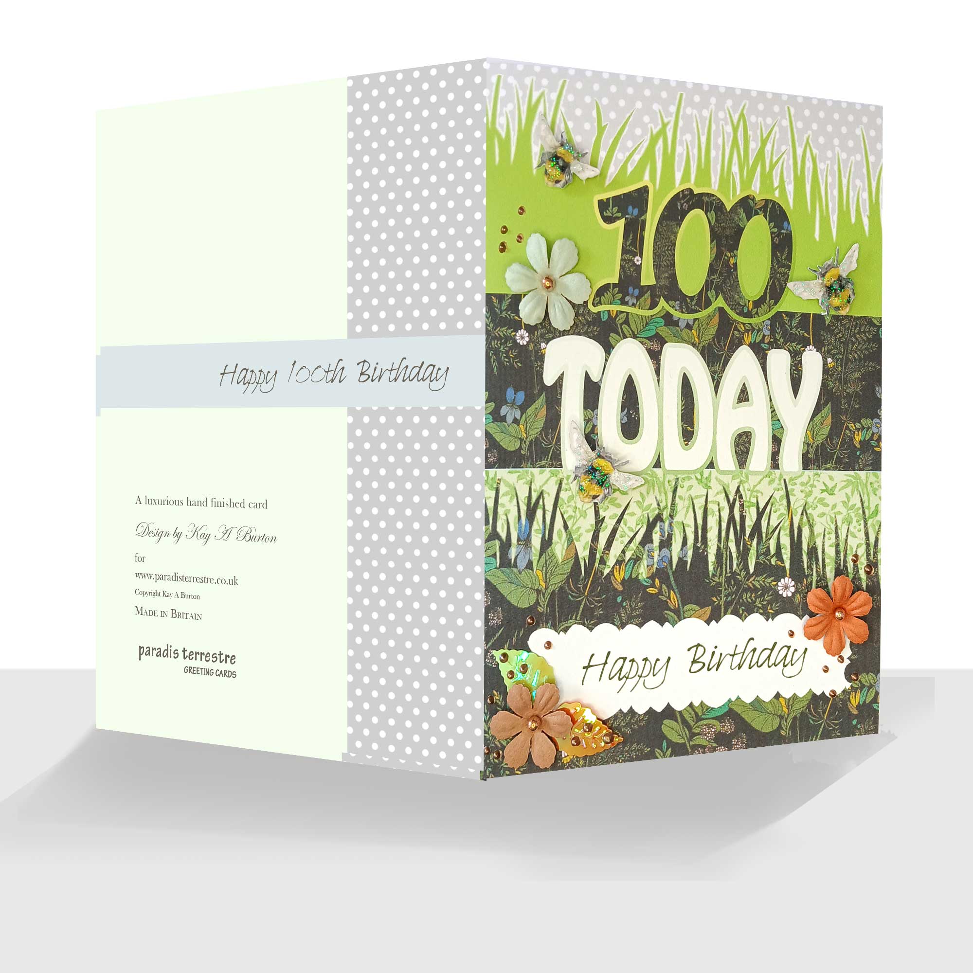 100 Today Birthday Card - Luxury Embellished Handmade -Card for him