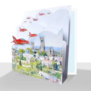 Red Arrows Lincoln Landscape Card -Lincoln Cathedral