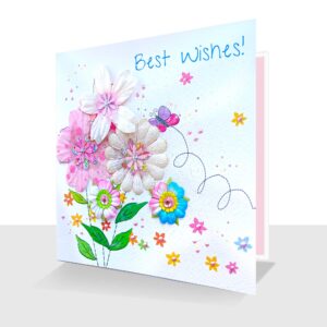 BEST WISHES HIGHLY EMBELLISHED GREETING CARD