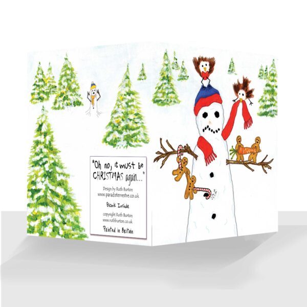 Humorous Christmas Card Snowman Personalised Option - Image 4