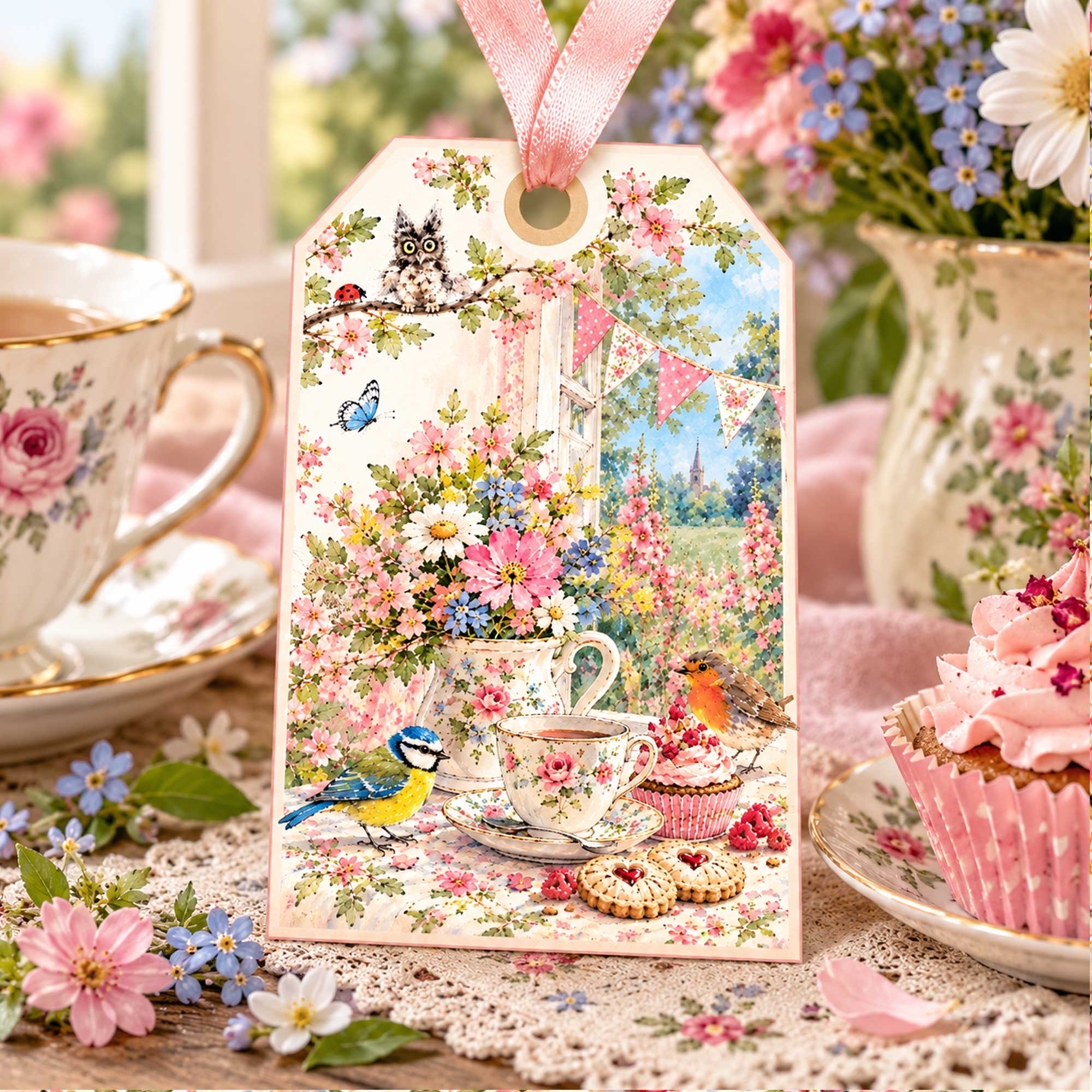 Gift Tag - Afternoon Tea Birthday Mother's Day Matching Cards Available