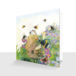 Summer Bees Greeting Card : Watercolour Blank Inside