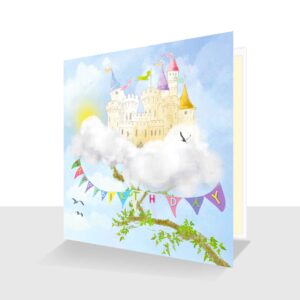 Colourful Fantasy Castle Card : Happy Birthday Card