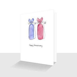 Happy Anniversary Card Cats : Two Curly Cats