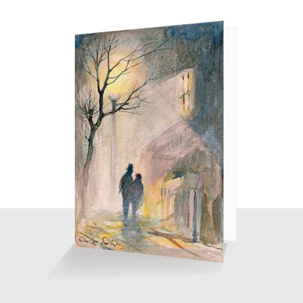 A5 Evening Walk Card : Fine Art Romantic Picture Greeting Card