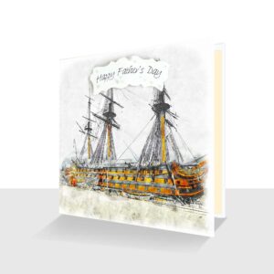 Happy Father's Day Card -HMS Victory Watercolour