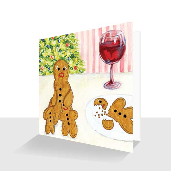 Gingerbread Men Christmas Card : Humorous : Personalised Option