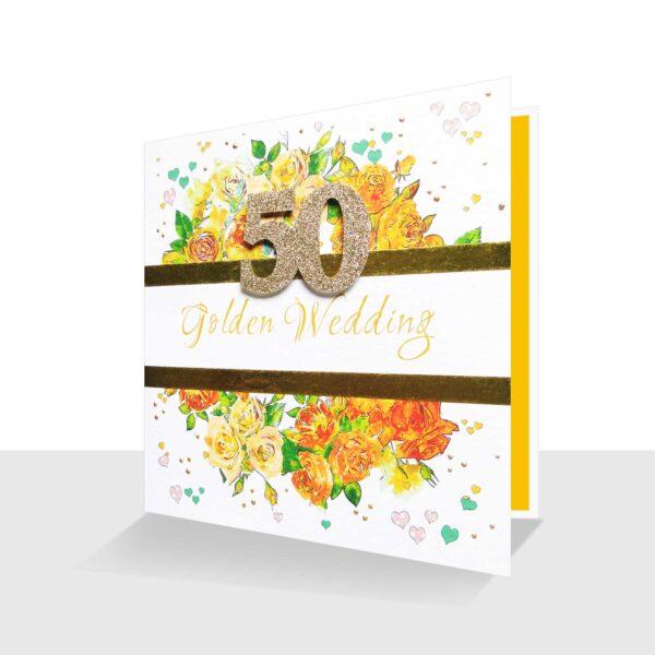 50th Anninversary Card Golden Wedding : Handmade