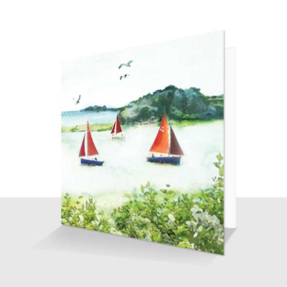 Yachts Greeting Card : Seascape Poole Harbour.