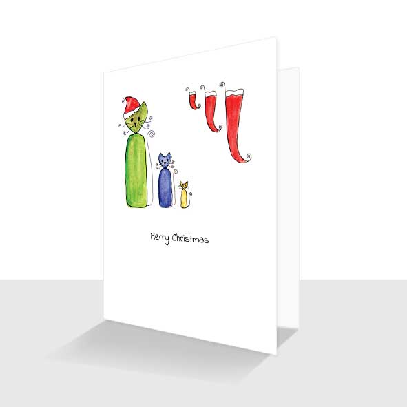 Curly Cats Christmas Card Collection 6 Pack - Image 7