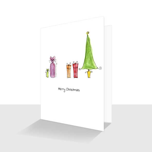 Curly Cats Christmas Card Collection 6 Pack - Image 5