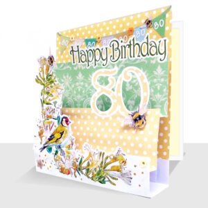 pop up 80th Birthday Card