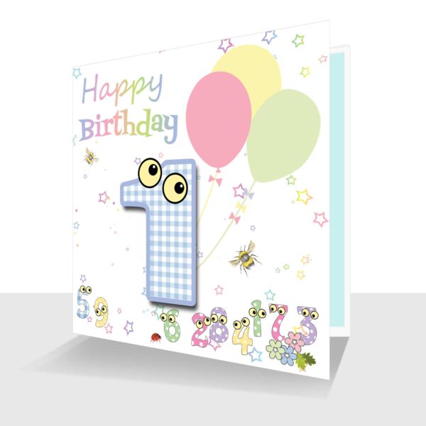 The Number People 1st Birthday Card