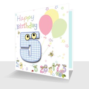 Childs Card -5th Birthday Card -The Number People