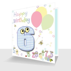 Childs Card 6th Birthday Card -The Number People