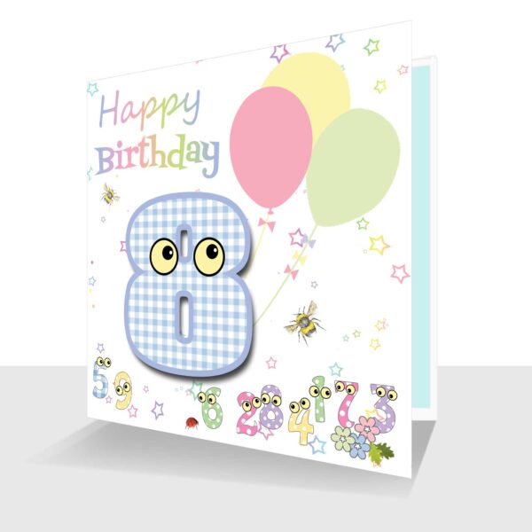 Childs Card 8th Birthday Card -The Number People