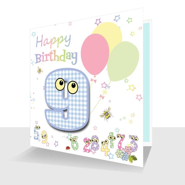 Childs Card 9th Birthday Card -The Number People