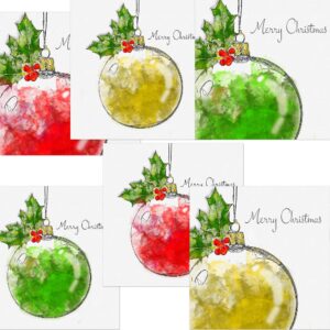 Baubles Christmas Cards Assorted 6 pack