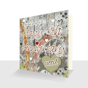 5th Wedding Anniversary Card: Wood Wedding Anniversary