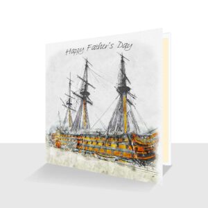 Happy Father’s Day Card -HMS Victory Watercolour