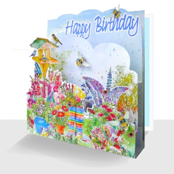 Garden Happy Birthday Card 3d - Pop up Summer Card