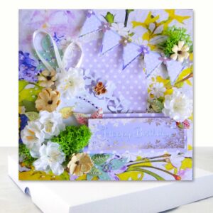 Lilac Floral Birthday Card Pretty Boxed Card