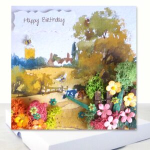 English Landscape Boxed Card - Luxury Design Happy Birthday Male or Female