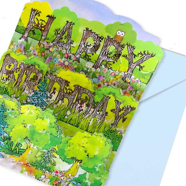 Male Birthday Card Woodland- Pop Up Trees Handmade Card