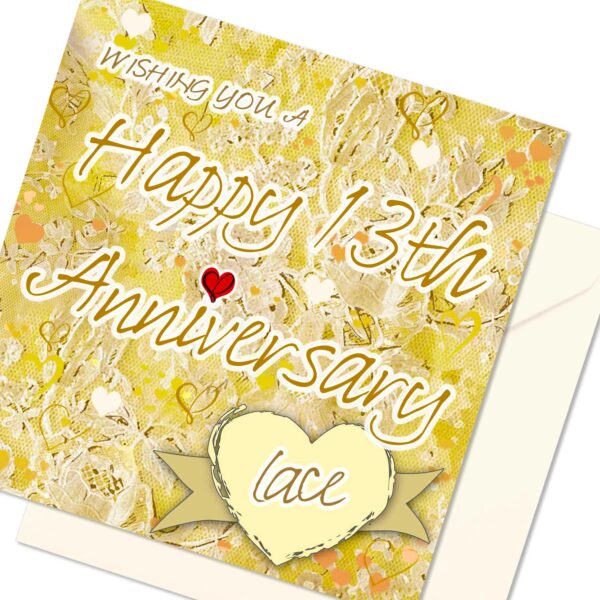 Lace 13th Weddng Annversary Card | Etsy