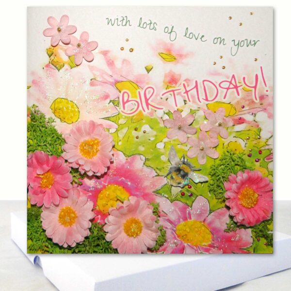Pink Daisies Boxed Birthday Card Extra Special Happy Birthday Luxury Card