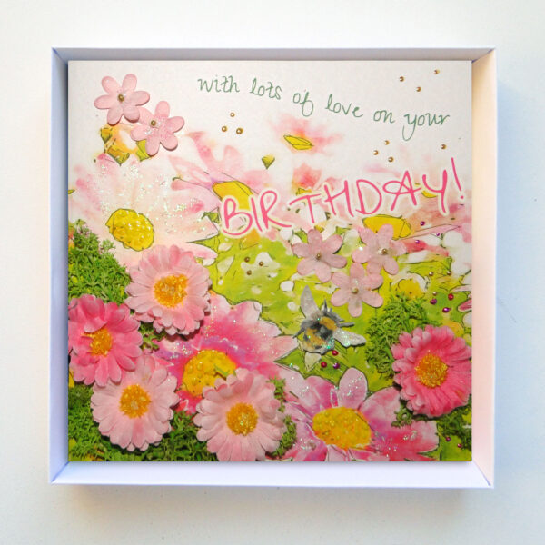 Pink Daisies Boxed Birthday Card Extra Special Happy Birthday Luxury Card