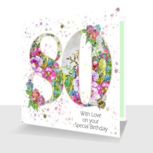 Happy 80th Birthday Card : With Love on your Special Day