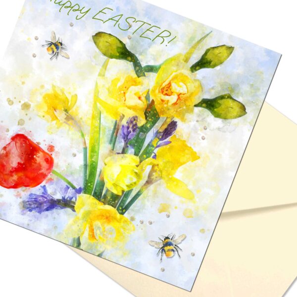 Happy Easter Card Embellished-Single Card or 4 Pack Option-Luxury Easter Card