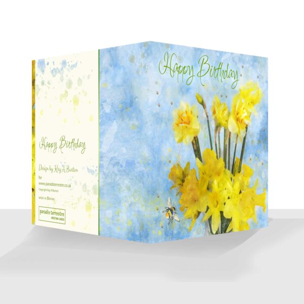 Spring Daffodils Birthday Card - Luxury finish