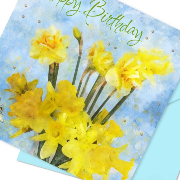 Spring Daffodils Birthday Card - Luxury finish