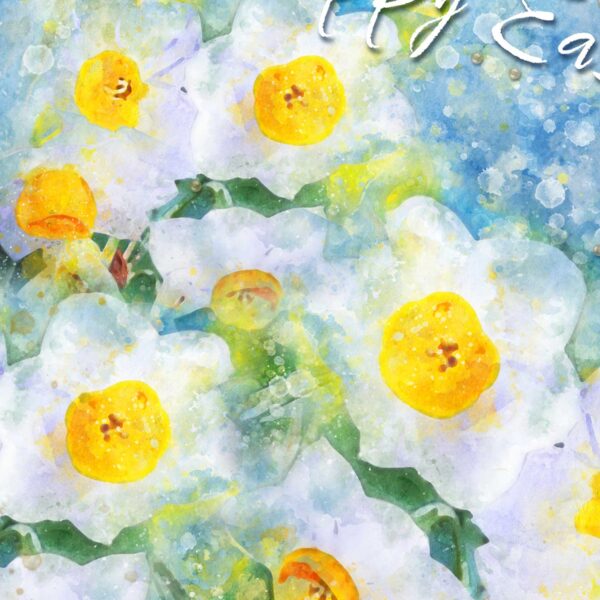 Happy Easter Card Narcissus-Single Card or 4 Pack Option-Luxury Easter Card