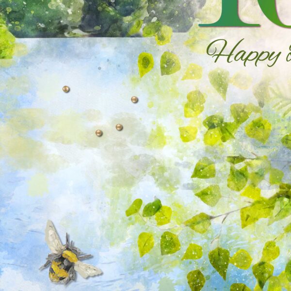 100th Birthday Male Card : Happy 100th Birthday Card : Lake and Trees