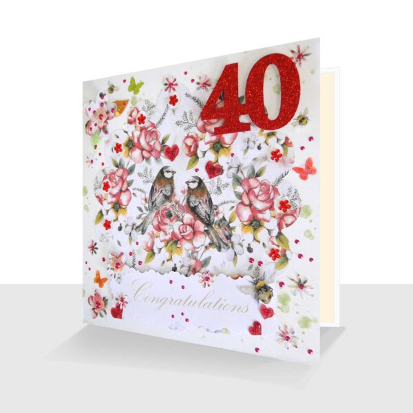 Ruby Wedding Anniversary Card: Luxury 40th Congratulations Card