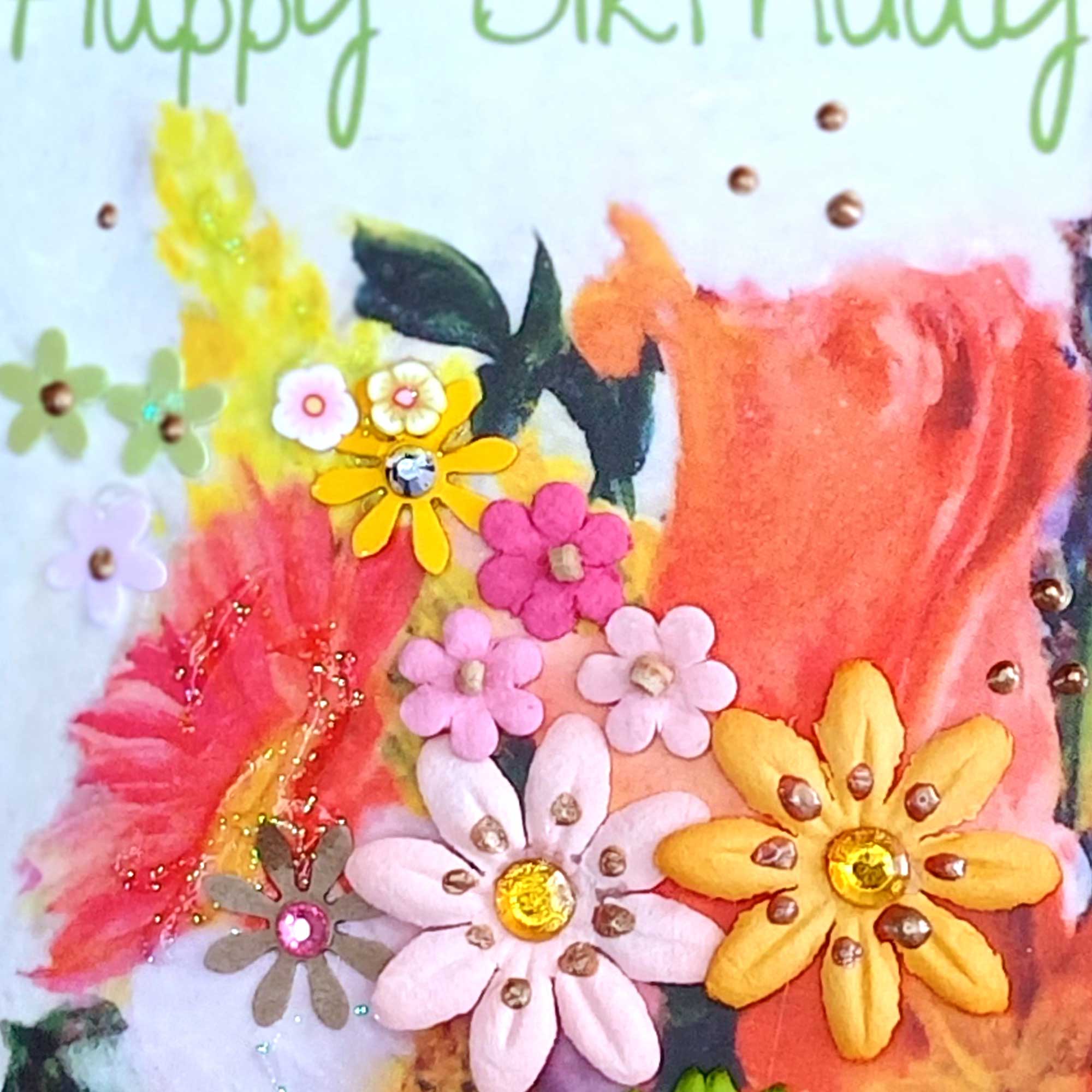 75th Happy Birthday Card : Summer Posy