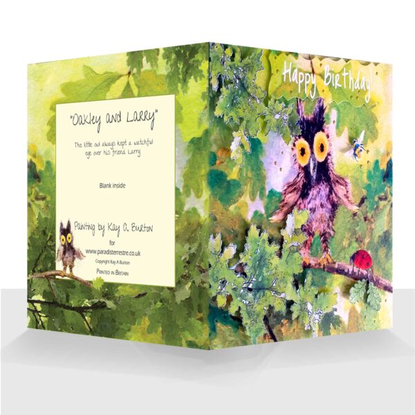 3D Owl Birthday Card Oakley Owl and Larry Ladybird