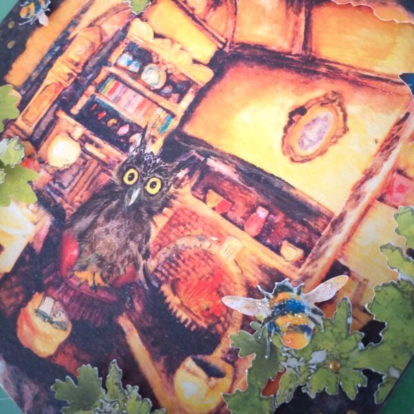 Just to Say Card: 3D Owl Oakley's House Greeting Card