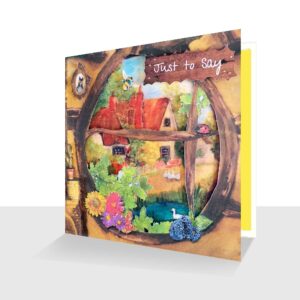 3D Just to Say Card : Farmhouse View Greeting Card