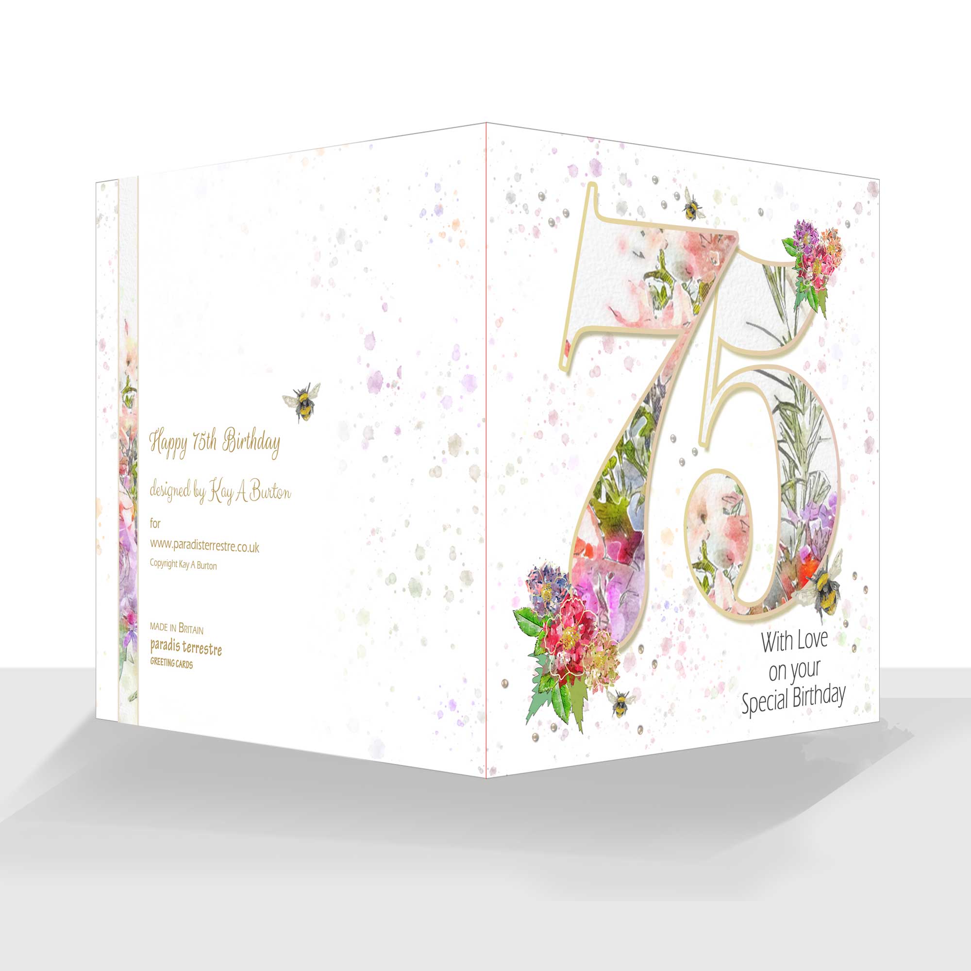 Happy 75th Birthday Card : With Love on your Special Day