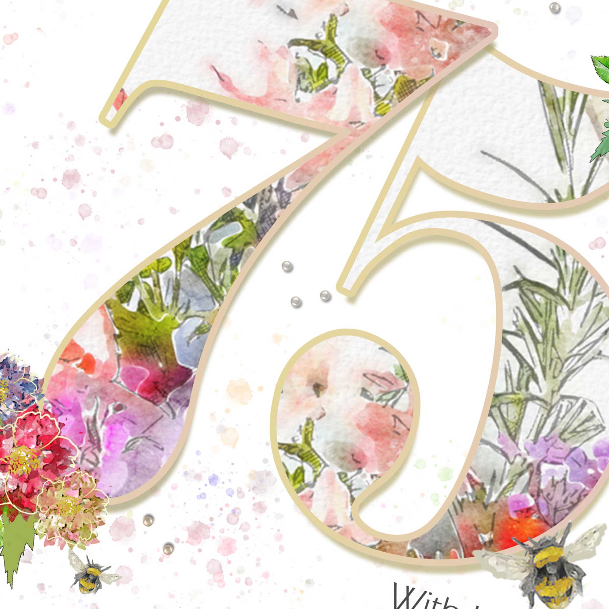 Happy 75th Birthday Card : With Love on your Special Day