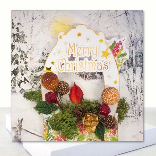 Luxury Boxed Christmas Card : 3D Christmas Florals Card