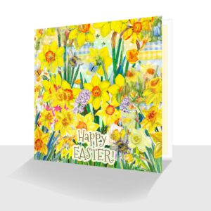 Glorious Daffodils Easter Card - Deluxe Easter Card- Single Card or 4 Pack Option