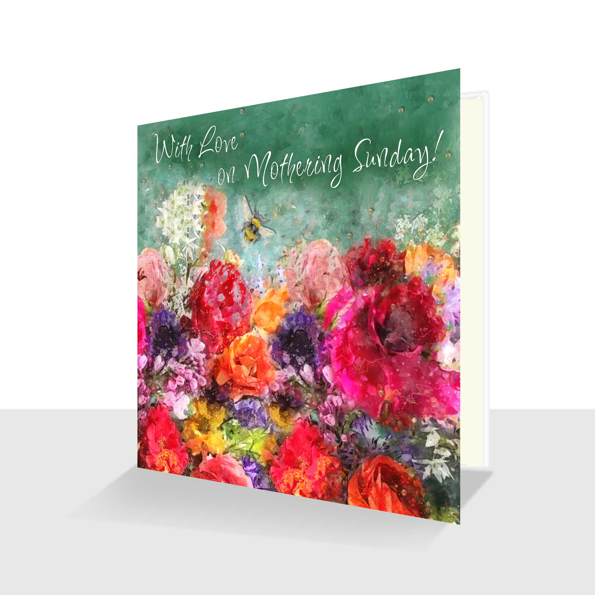 Deluxe Mothering Sunday Card With Love Bouquet of Flowers