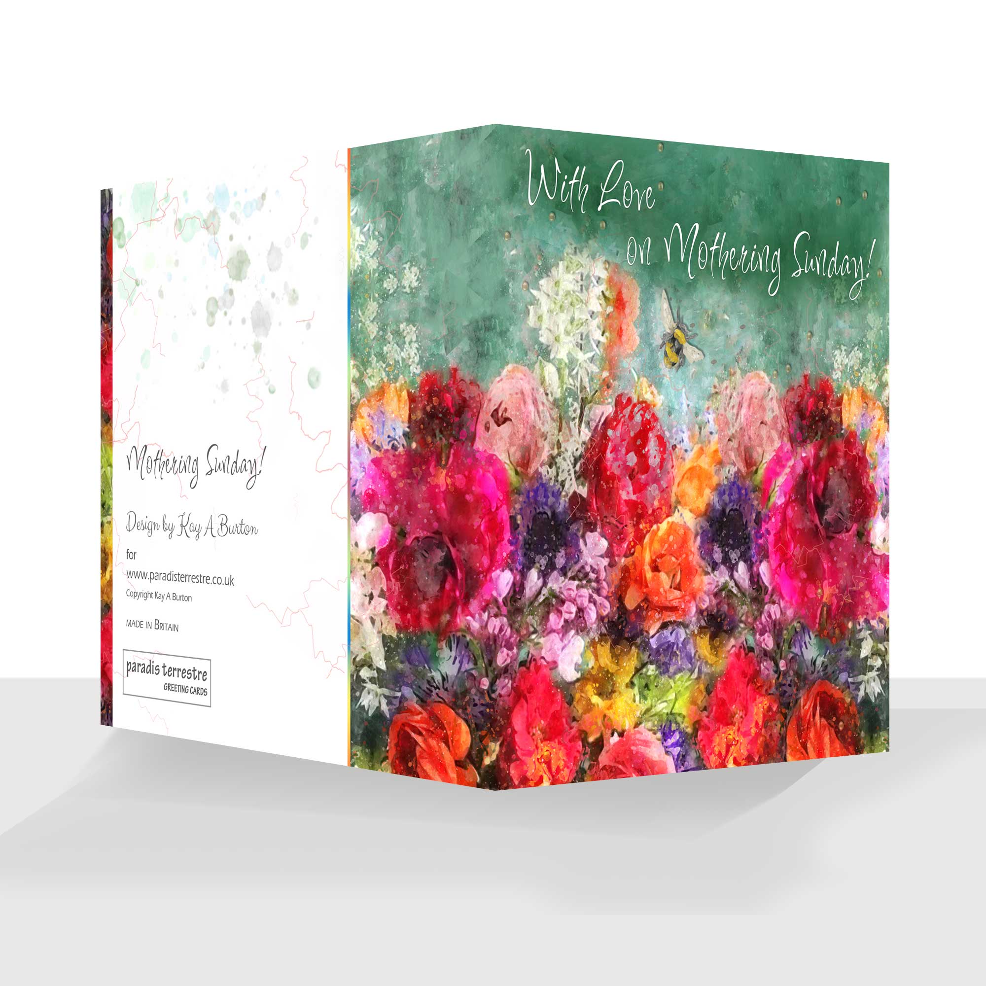 Deluxe Mothering Sunday Card With Love Bouquet of Flowers