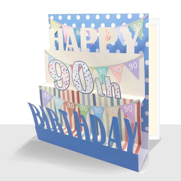 Pop Up 90th Birthday Card 3D Luxury Ninety Birthday