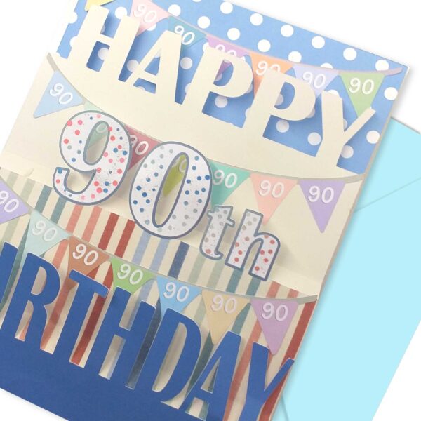Pop Up 90th Birthday Card 3D Luxury Ninety Birthday